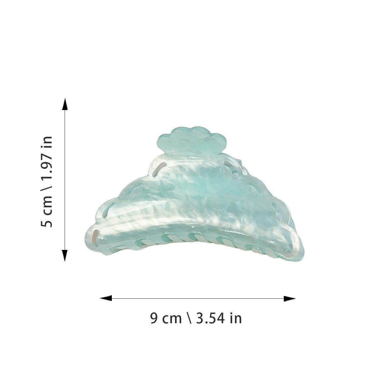 Scalloped Pearlized Acrylic Hair Claw Clip