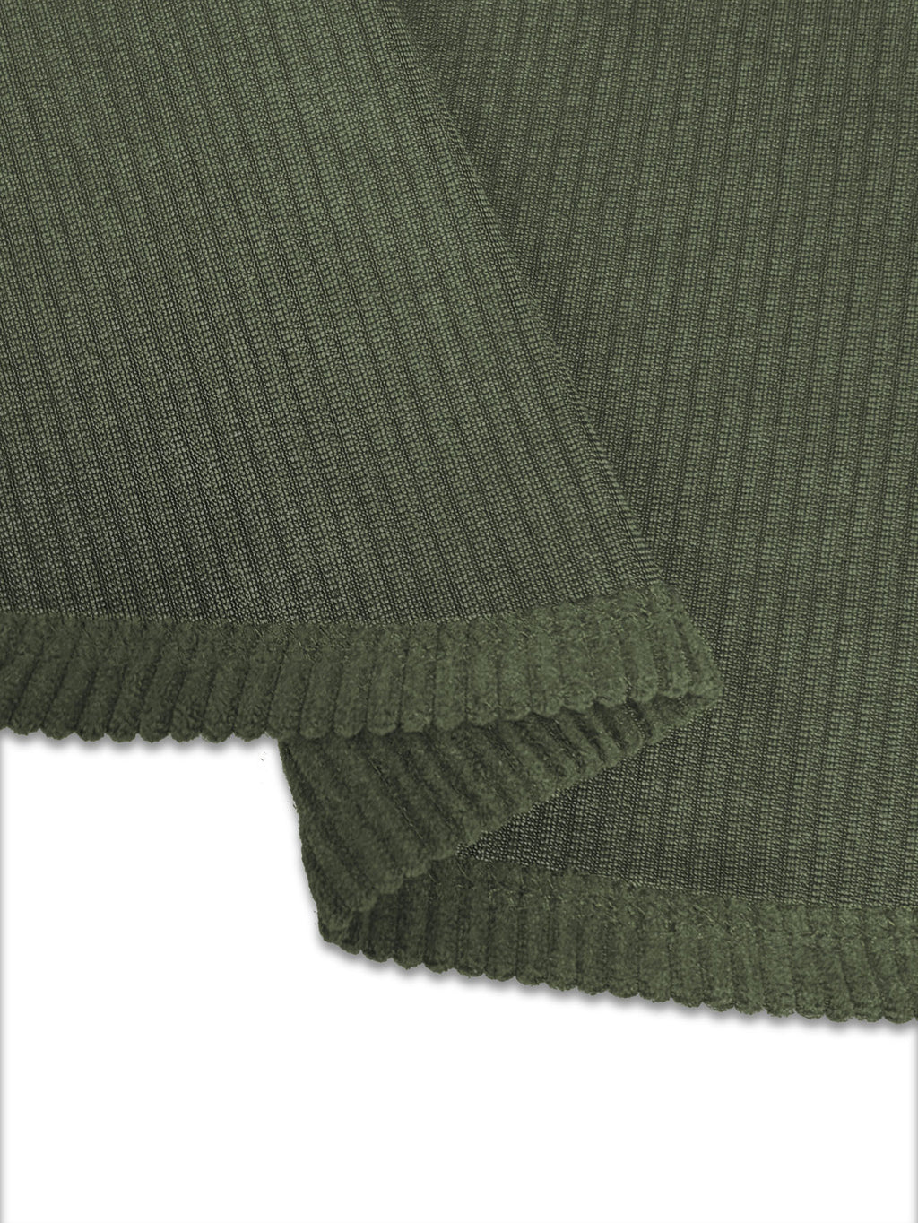 Corduroy Hooded Button Front Shacket - DkGreen - 4
