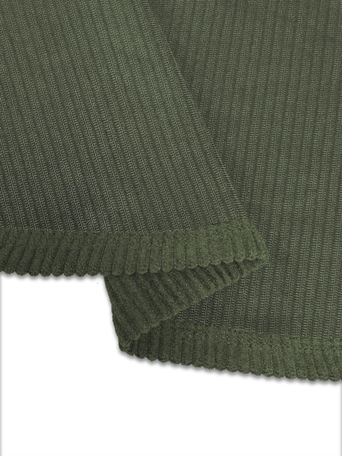 Corduroy Hooded Button Front Shacket - DkGreen - 4