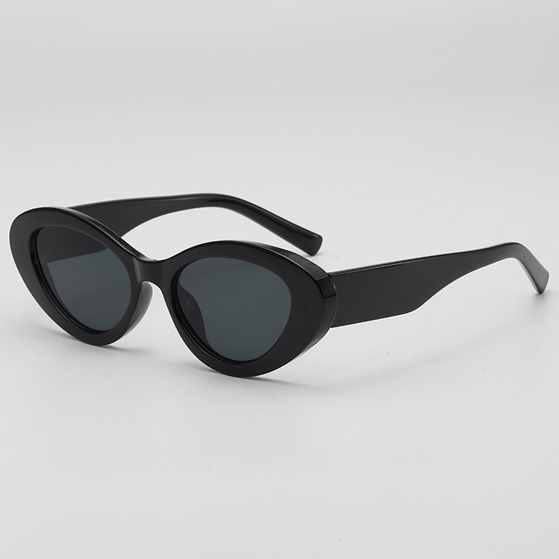 Two Tone Oval Cat Eye Sunglasses - Color_1