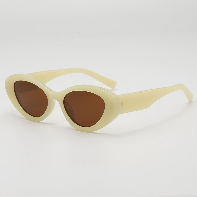 Two Tone Oval Cat Eye Sunglasses - Color_2