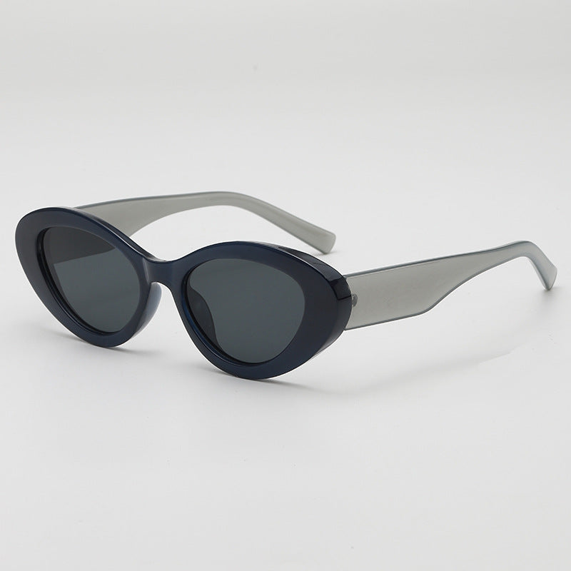 Two Tone Oval Cat Eye Sunglasses - Color_3