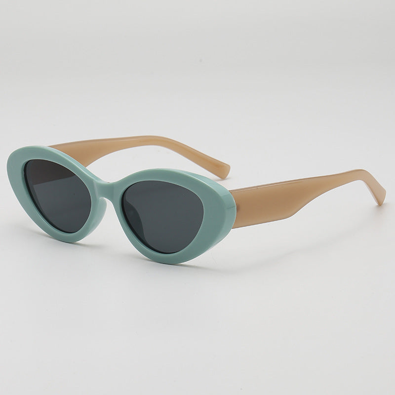 Two Tone Oval Cat Eye Sunglasses