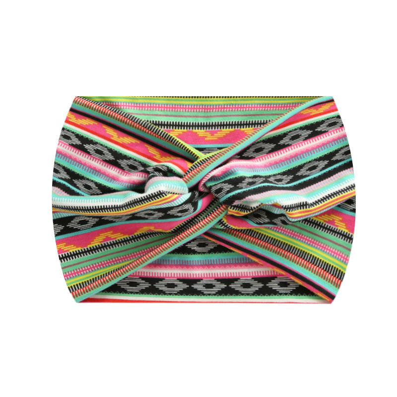 Wide Twist Front Elastic Sports Headband - Color_59