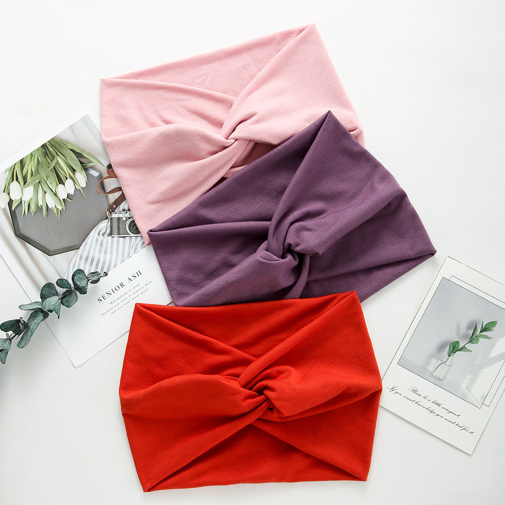 Wide Twist Front Elastic Sports Headband