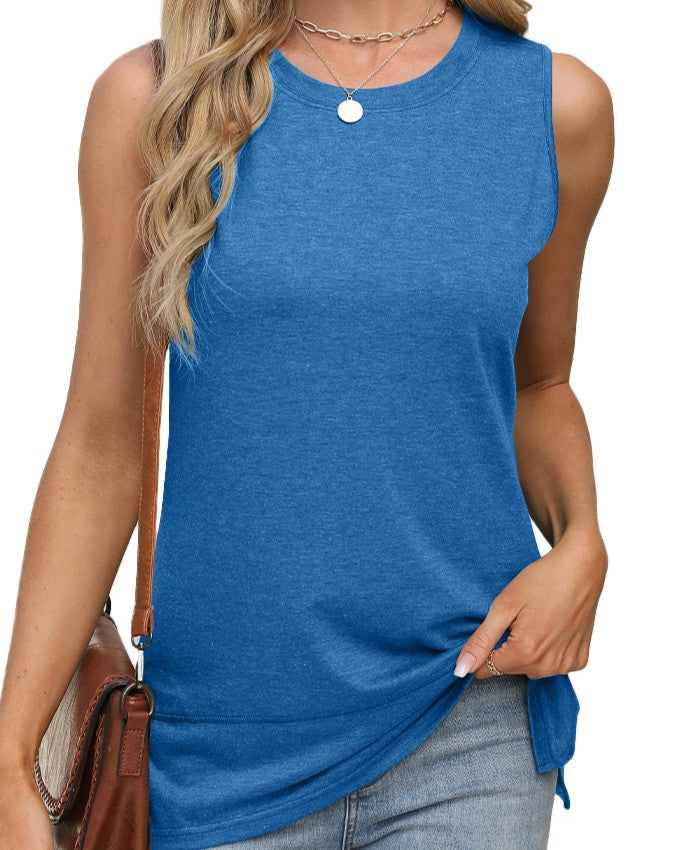 Sleeveless Side Slit Longline Tank - Color_5