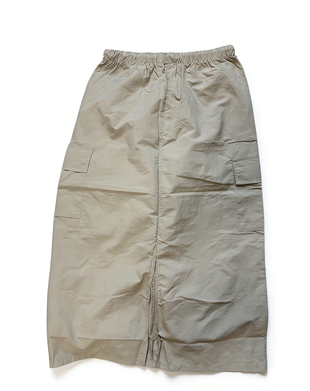 Utility Cargo Pocket Maxi Skirt With Slit - Khaki - 4