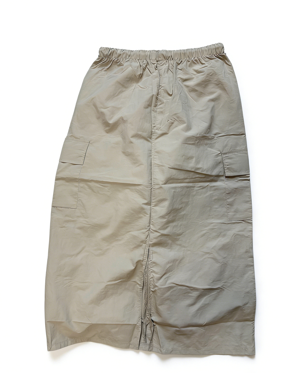 Utility Cargo Pocket Maxi Skirt With Slit - Khaki - 4