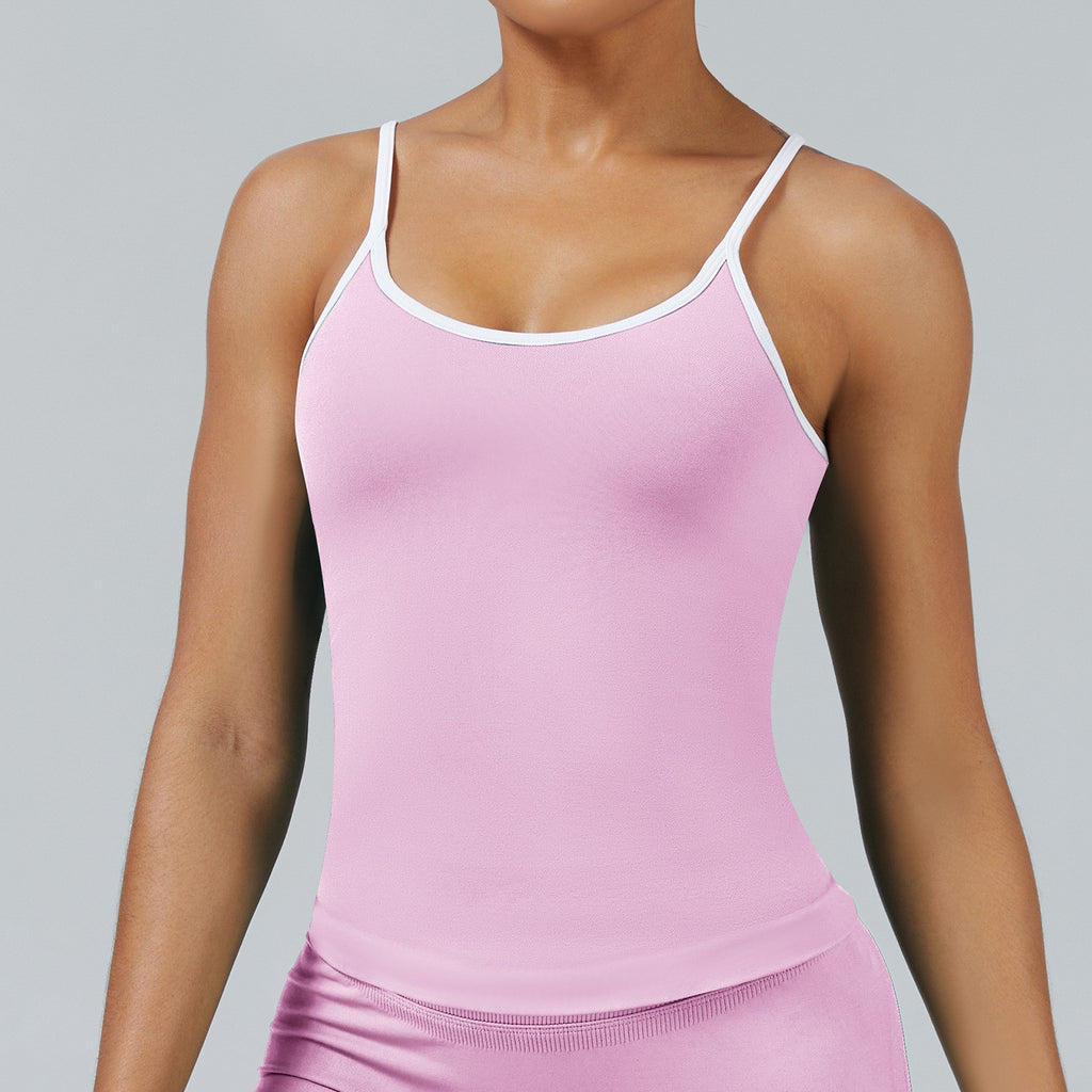 Contrast Trim Seamless Scoop Back Workout Tank