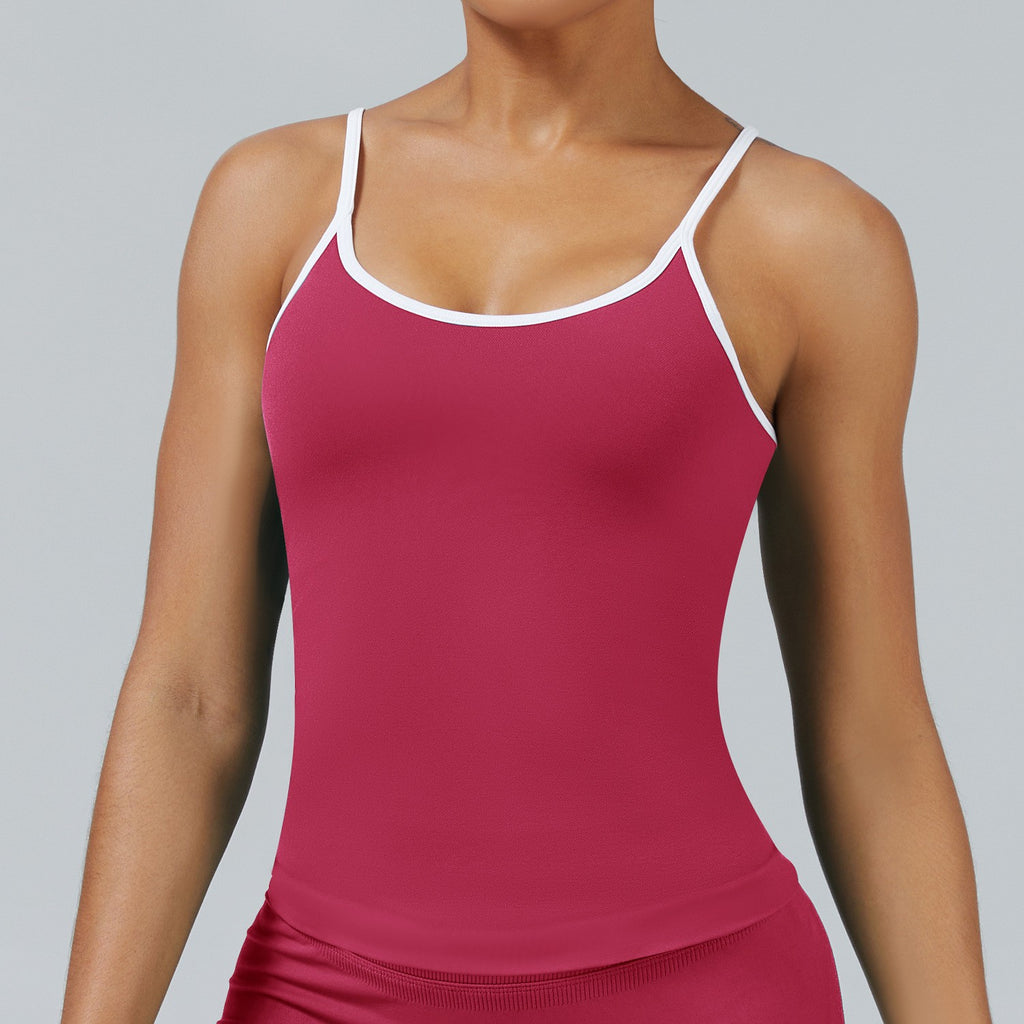 Contrast Trim Seamless Scoop Back Workout Tank