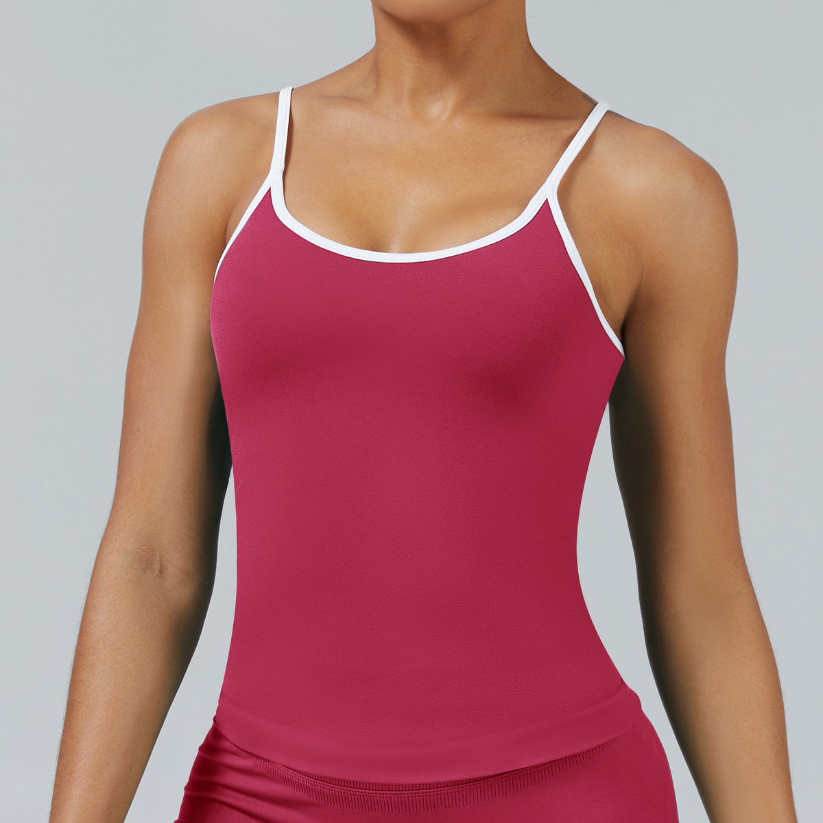 Contrast Trim Seamless Scoop Back Workout Tank