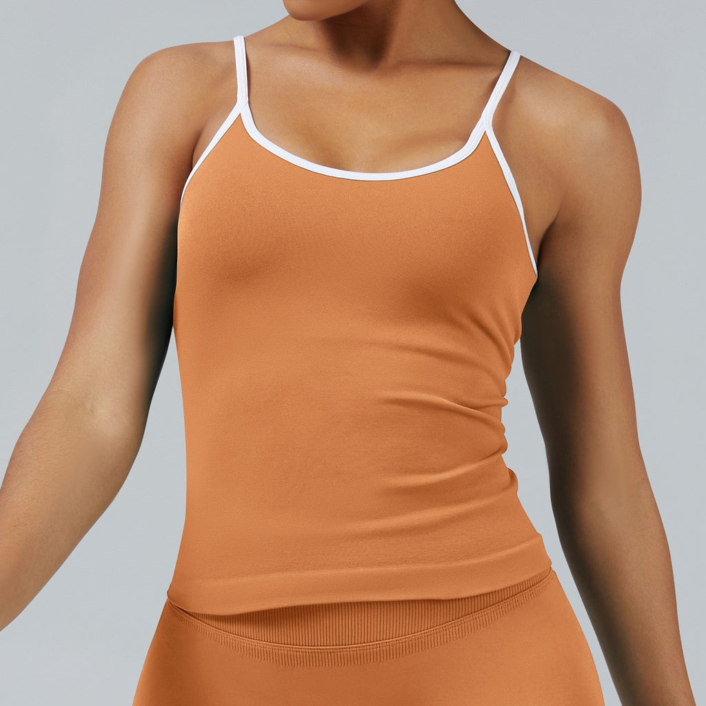 Contrast Trim Seamless Scoop Back Workout Tank