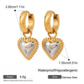 Puffed Heart Charm Huggie Hoop Earrings - Gold