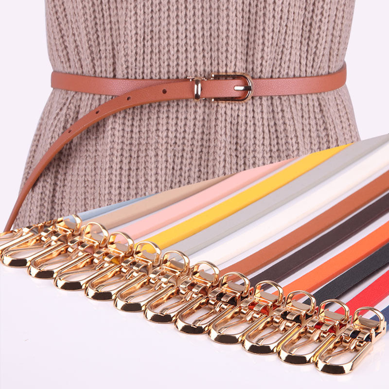 Slim Faux Leather Skinny Waist Belt
