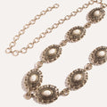 Engraved Concho Turquoise Waist Chain - Gold