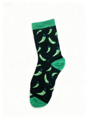 Novelty Chili Pepper Crew Socks - Green