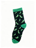 Novelty Chili Pepper Crew Socks - Green