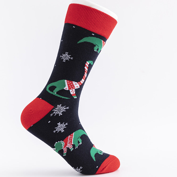 Christmas Motif Cotton Crew Socks - Color_02