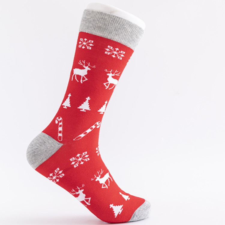 Christmas Motif Cotton Crew Socks - Color_03