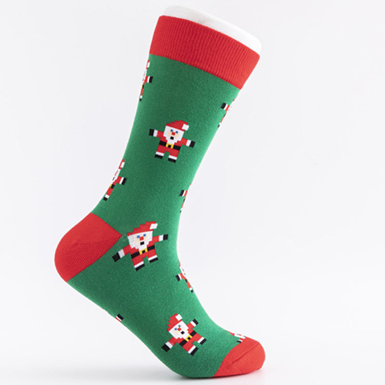 Christmas Motif Cotton Crew Socks - Color_05