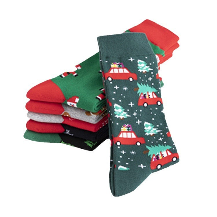 Christmas Motif Cotton Crew Socks - view 2