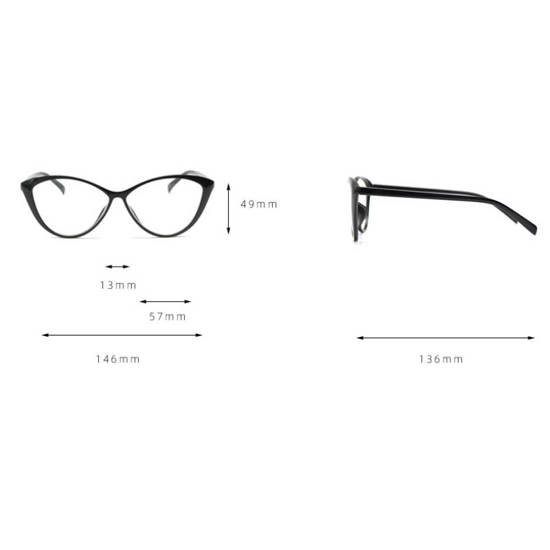 Vintage Cat Eye Blue Light Glasses - Black - 1
