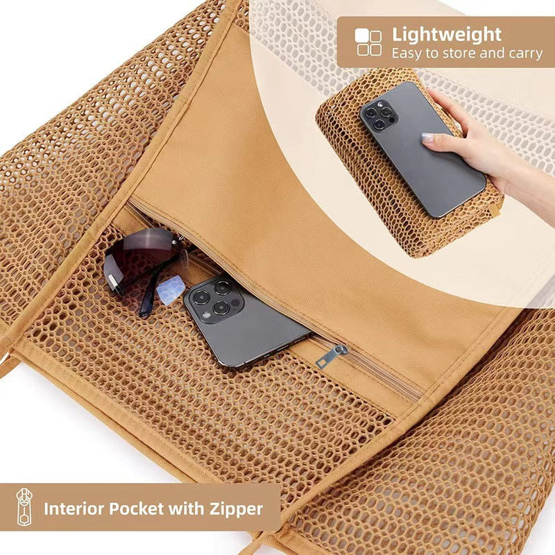 Perforated Mesh Shoulder Bag With Zip Pocket - view 1