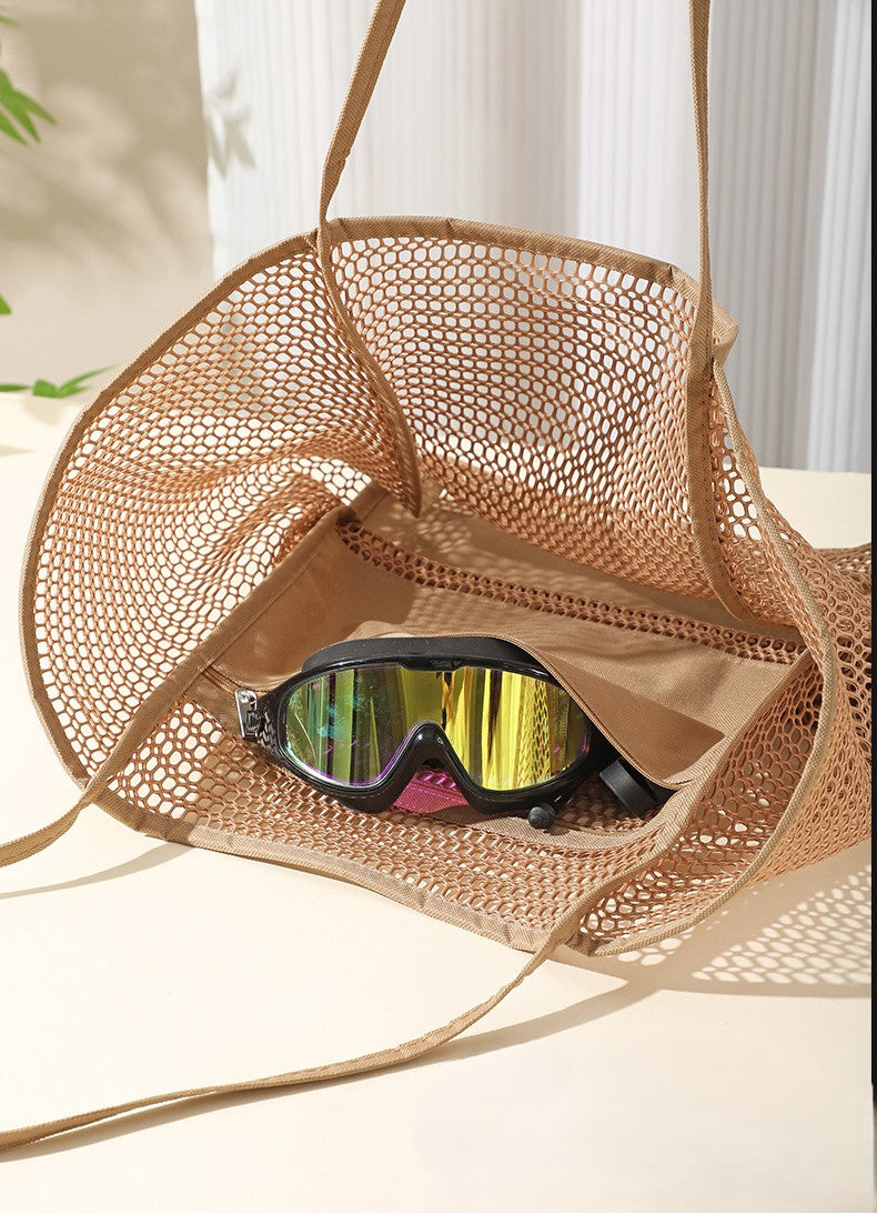 Perforated Mesh Shoulder Bag With Zip Pocket - view 2
