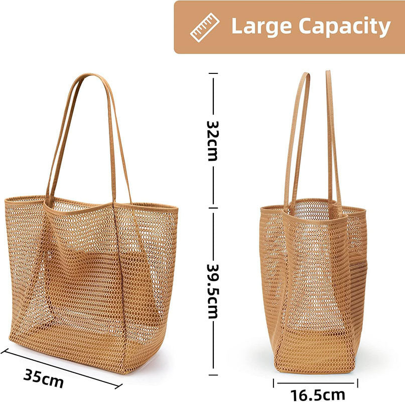 Perforated Mesh Shoulder Bag With Zip Pocket - view 4