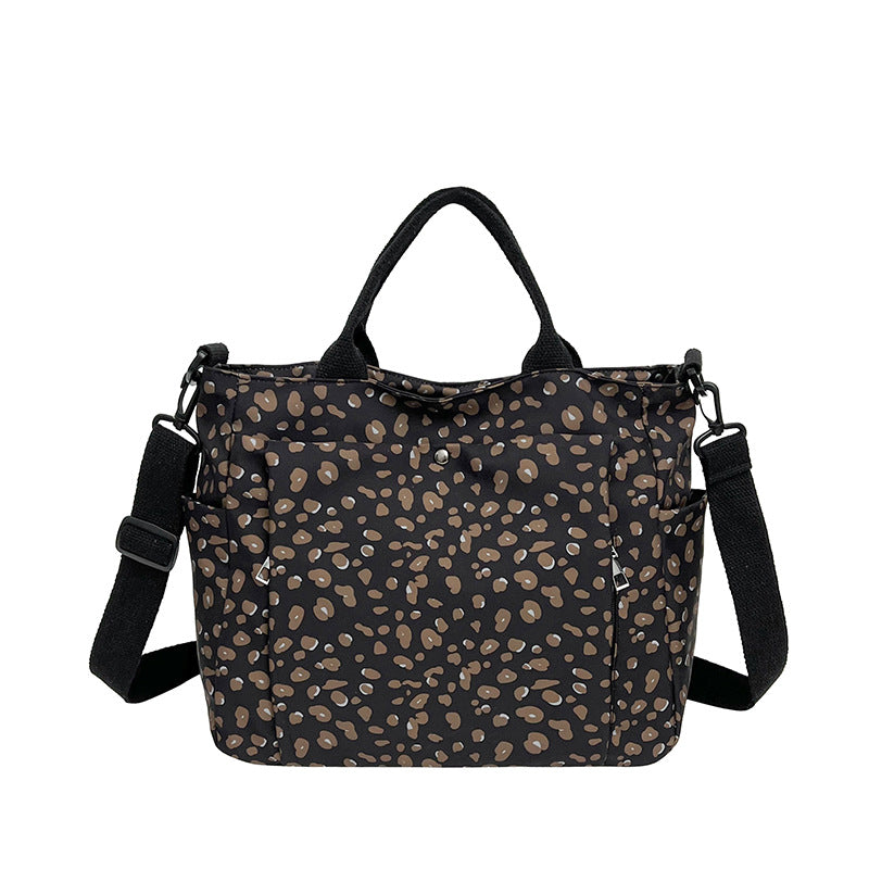 Leopard Print Everyday Tote With Crossbody Strap - Coffee