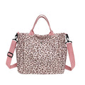 Leopard Print Everyday Tote With Crossbody Strap - Pink