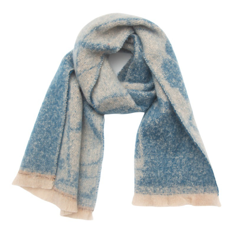 Botanical Jacquard Brushed Shawl Scarf - NO-1