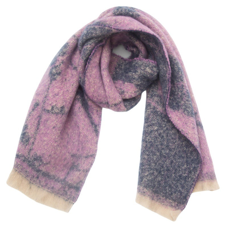 Botanical Jacquard Brushed Shawl Scarf - NO-2