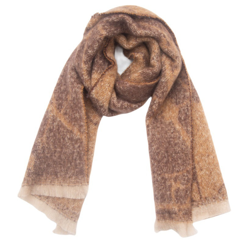 Botanical Jacquard Brushed Shawl Scarf - NO-4