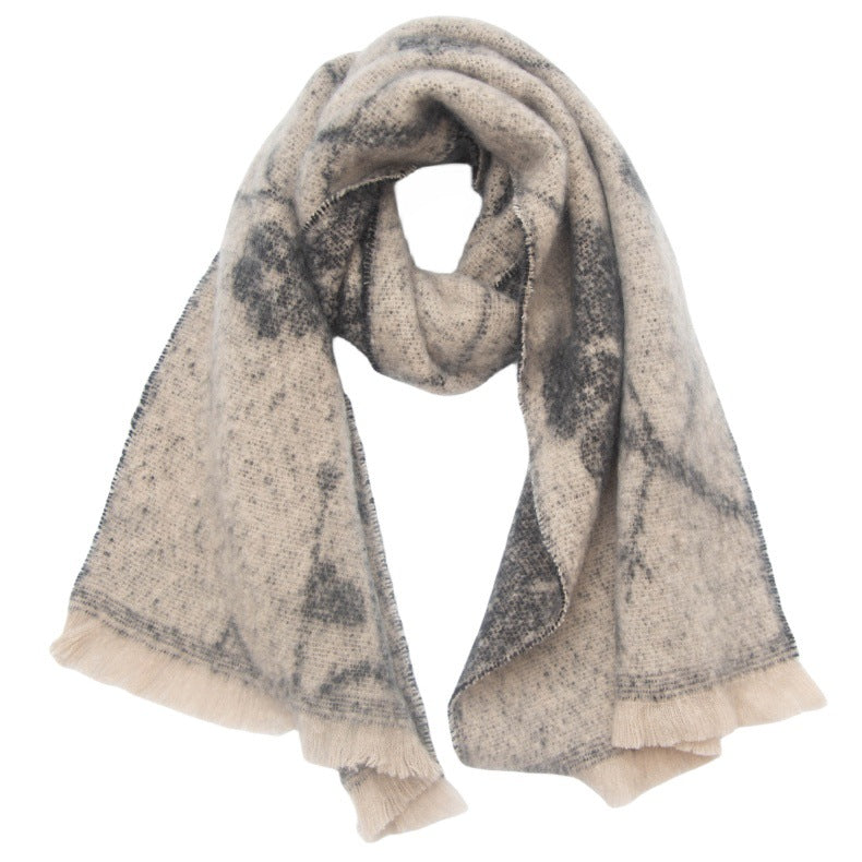 Botanical Jacquard Brushed Shawl Scarf - NO-5
