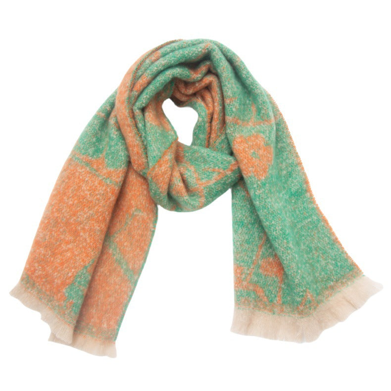 Botanical Jacquard Brushed Shawl Scarf - NO-6 - 1