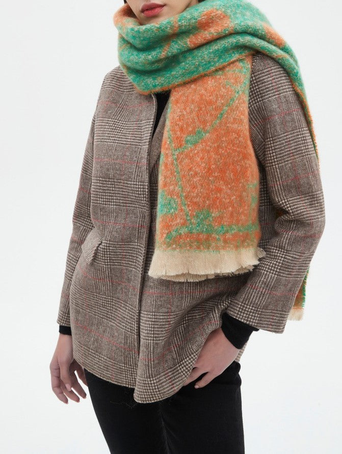 Botanical Jacquard Brushed Shawl Scarf - NO-6 - 2