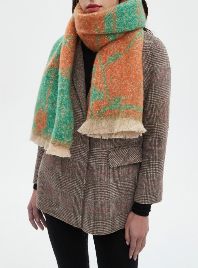 Botanical Jacquard Brushed Shawl Scarf - NO-6 - 3