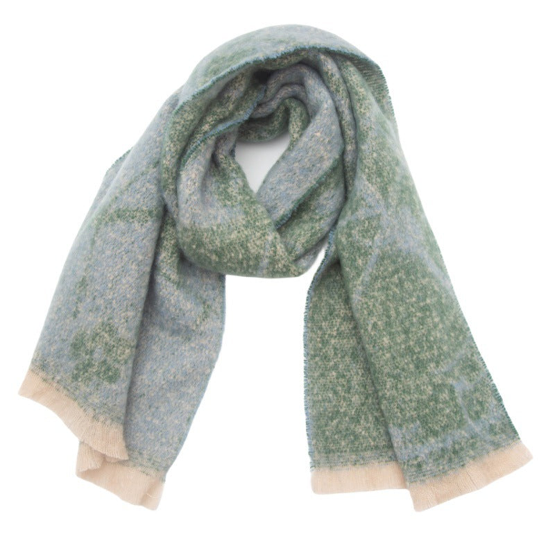 Botanical Jacquard Brushed Shawl Scarf - NO-7