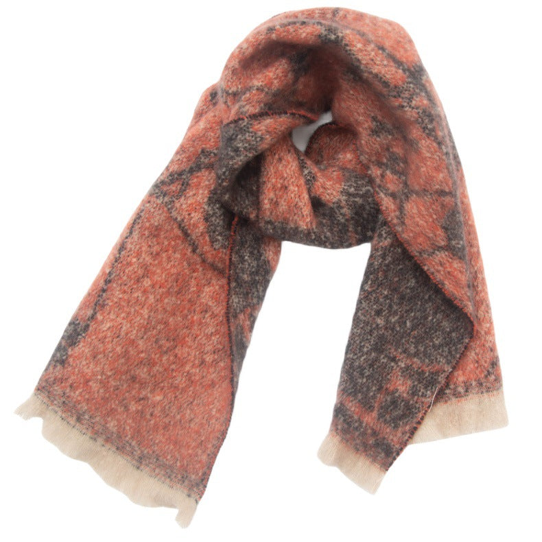 Botanical Jacquard Brushed Shawl Scarf - NO-8