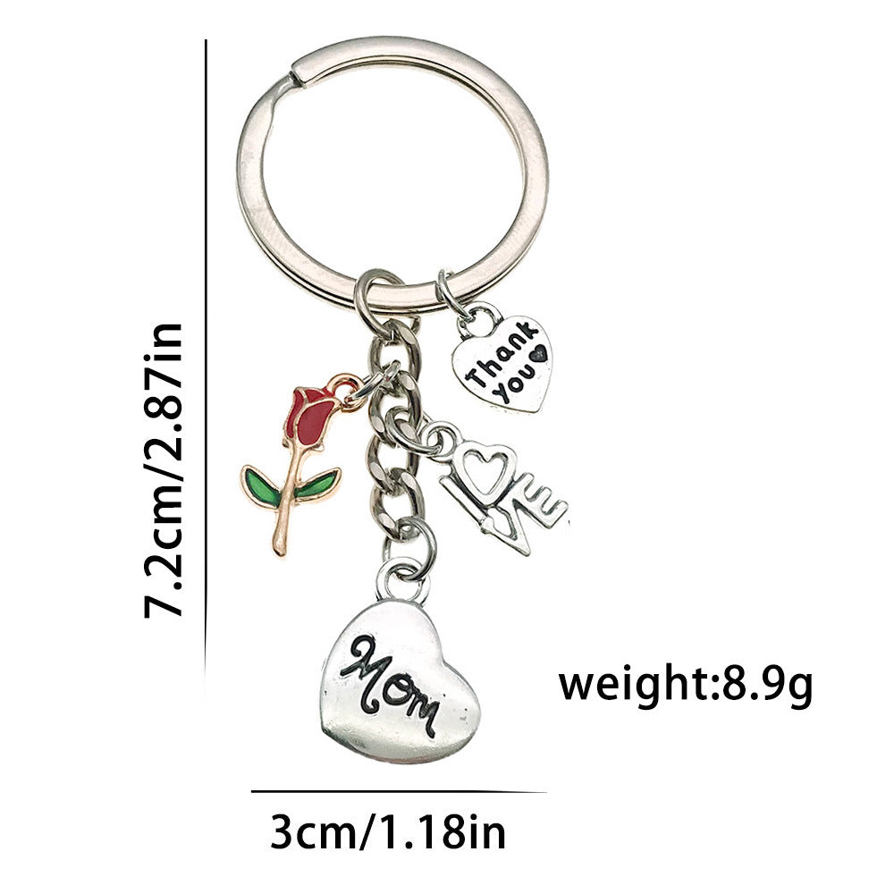 Enamel Flower And Butterfly Charm Keychain - Color_10