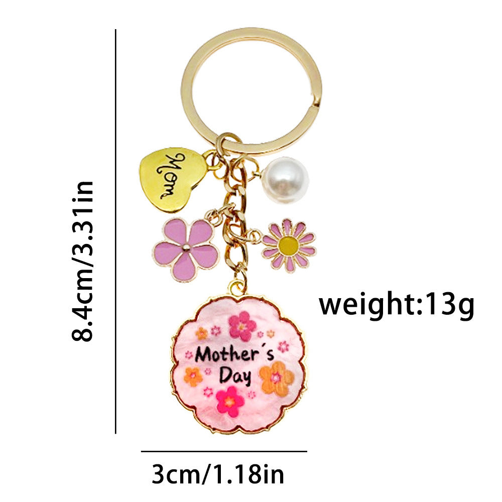 Enamel Flower And Butterfly Charm Keychain - Color_5