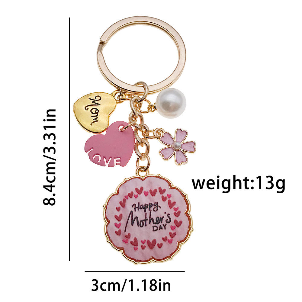 Enamel Flower And Butterfly Charm Keychain - Color_7