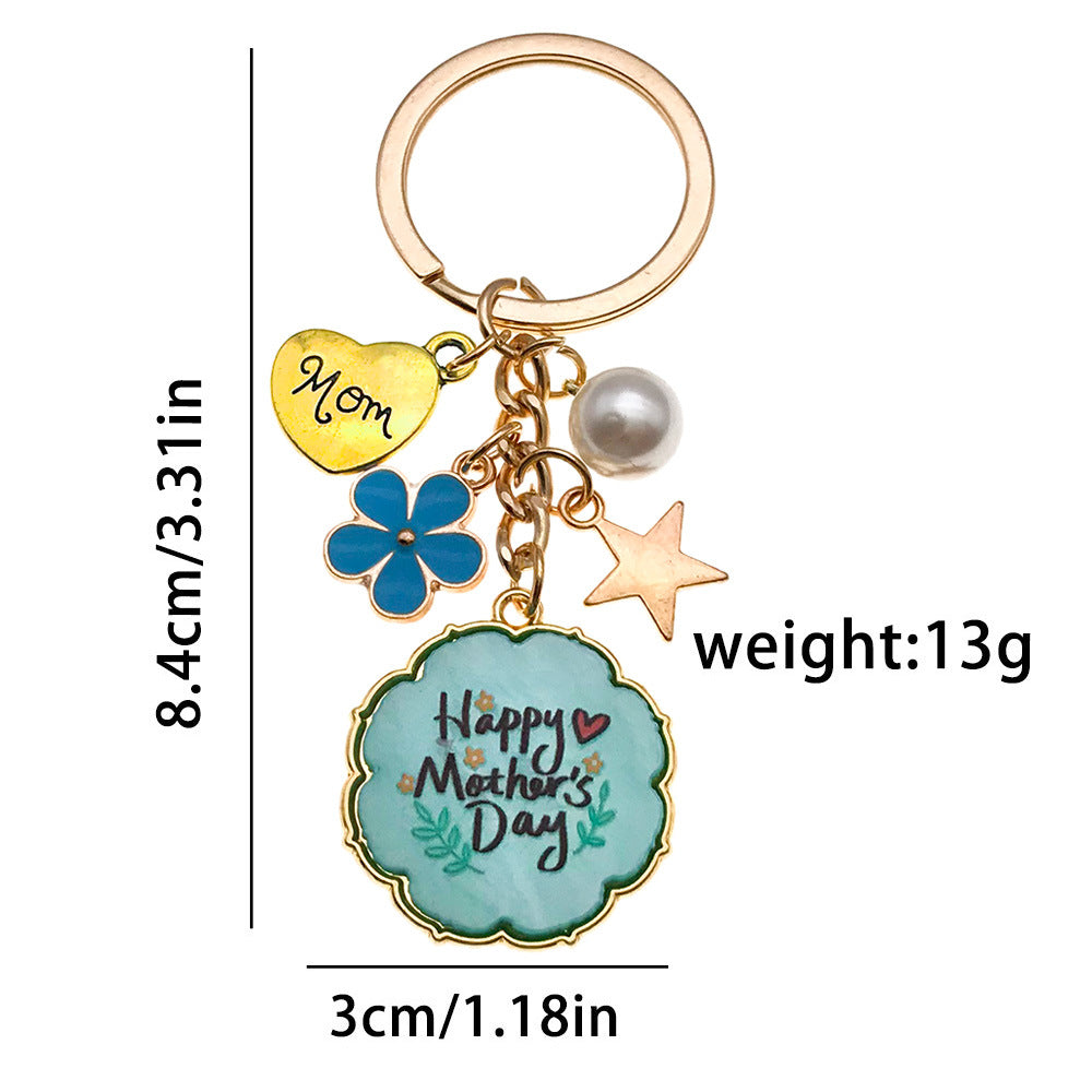 Enamel Flower And Butterfly Charm Keychain - Color_8