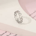 Open Heart Link Stacking Band Ring - Silver