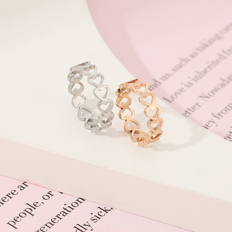 Open Heart Link Stacking Band Ring - view 1