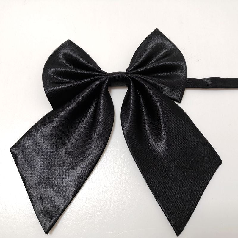 Pre Tied Satin Butterfly Bow Tie - Black