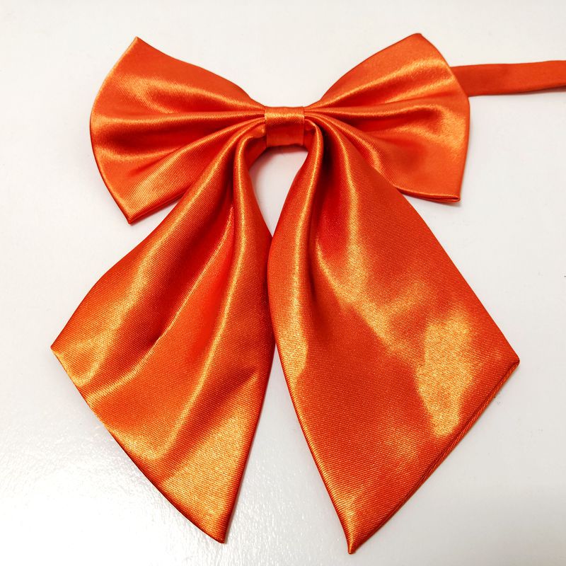Pre Tied Satin Butterfly Bow Tie - Orange