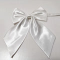 Pre Tied Satin Butterfly Bow Tie - White