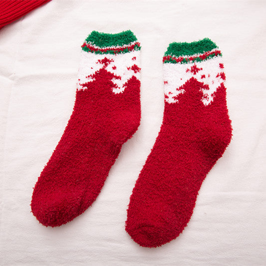 Cozy Fuzzy Holiday Crew Socks - Color_01